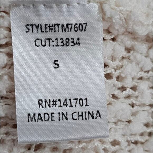 143 Story distressed tattered and torn tunic length open weave sweater Sz SM NEW - Picture 8 of 9